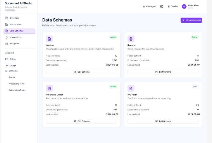 Extraction Schema Builder
